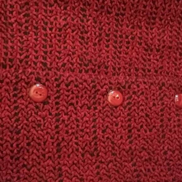 RED BOUCLE JACKET IN EXCELLENT CONDITION, NO COLLAR, VINTAGE, LOVELY - Picture 4 of 8